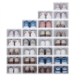 美丽雅透明鞋盒收纳柜加厚简易鞋架免安装 防潮防尘储物盒6只