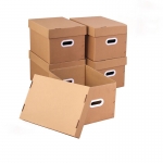 贝瑟斯搬家纸箱有扣手打包寄快递箱子书籍文件纸板收纳盒40*30*26cm*5个